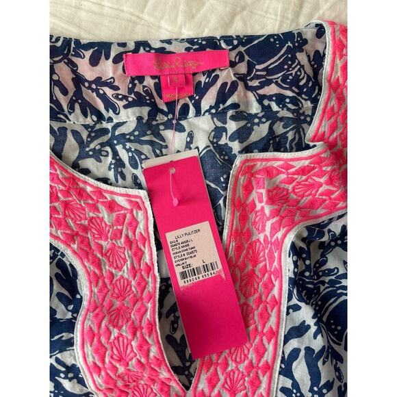 Lilly Pulitzer Blue and Pink Blouse - Picture 8 of 10